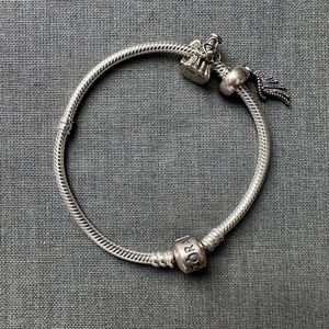 Pandora bracelet with two charms